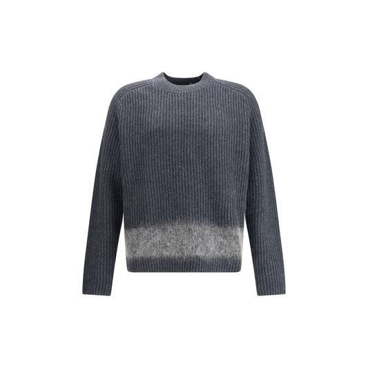 Alt Tag: Dsquared² Gray Wool Sweatshirt with ribbed knit and tone-on-tone wool card insert showcasing urban style and craftsmanship.