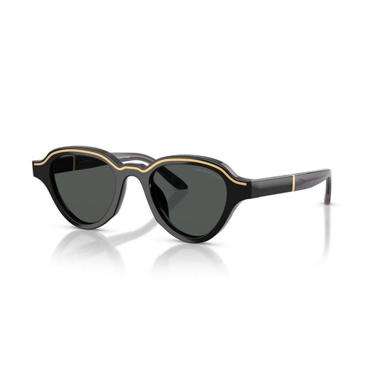 EMPORIO ARMANI MOD. EA 4264U acetate sunglasses for gent, stylish black and gold design, high-quality eyewear