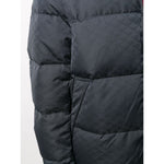 Emporio Armani Coats Blue - Dark blue padded nylon jacket with front zip and press-stud fastening, long sleeves, and side slit pockets.