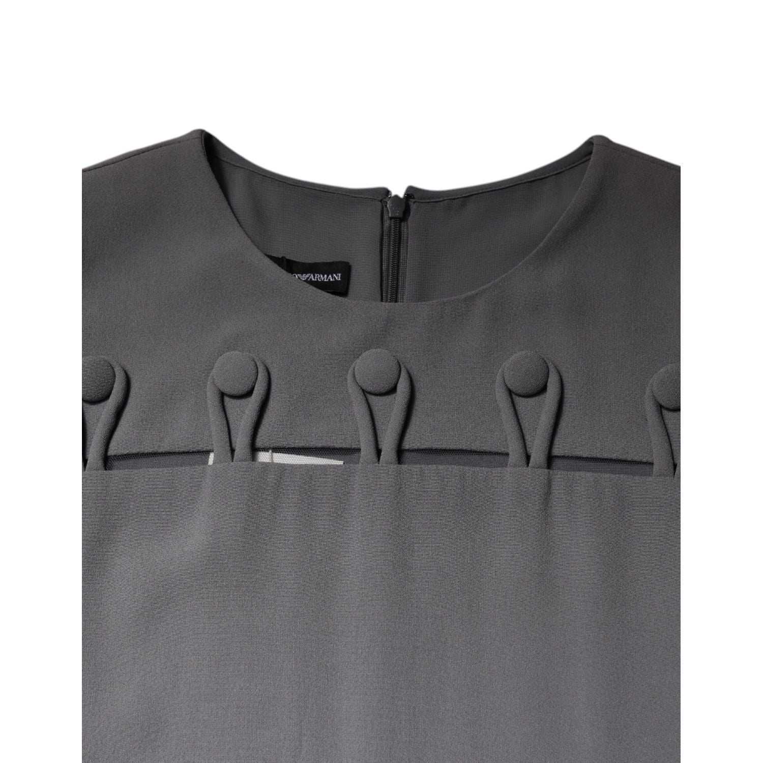 Emporio Armani Gray Round Neck Sleeveless A-line Mini Dress