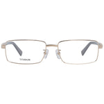 Ermenegildo Zegna Gold Men Glasses Frame in titanium, size 57-16-140, with full-rim design and no spring hinge, includes branded case.