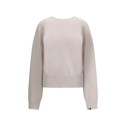 Extreme Cashmere Cream Cashmere Sweatshirt with crew neck and ribbed cuffs, modern design, soft beige tone.