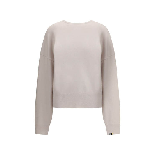 Extreme Cashmere Cream Cashmere Sweatshirt with crew neck and ribbed cuffs, modern design, soft beige tone.
