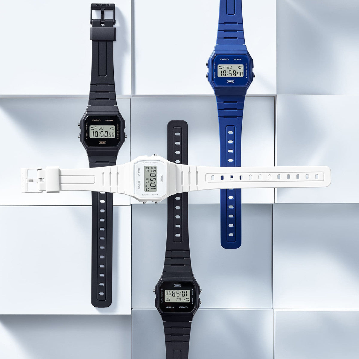 CASIO VINTAGE Mod. F-91 BIO RESIN STRAP - BLUE WATCHES