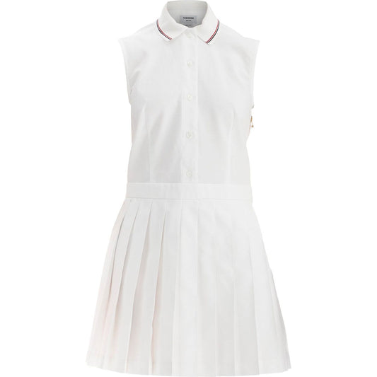Thom Browne white pleated cotton dress for women