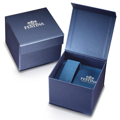 Festina branded watch box for FESTINA WATCHES Mod. F20667/1 featuring elegant blue design and logo.