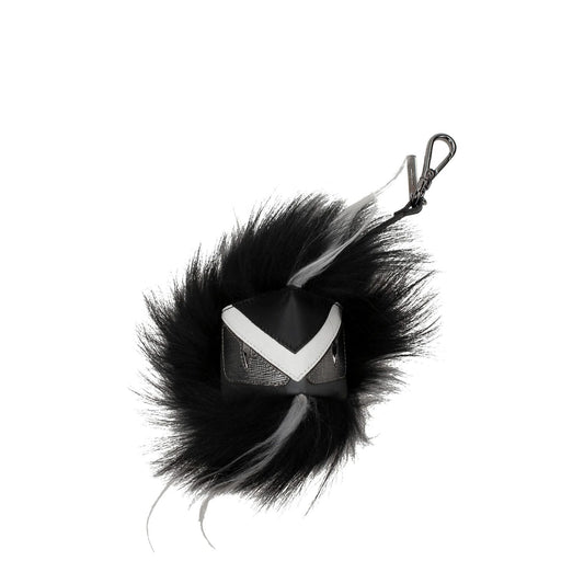 Fendi Black Leather Keychain