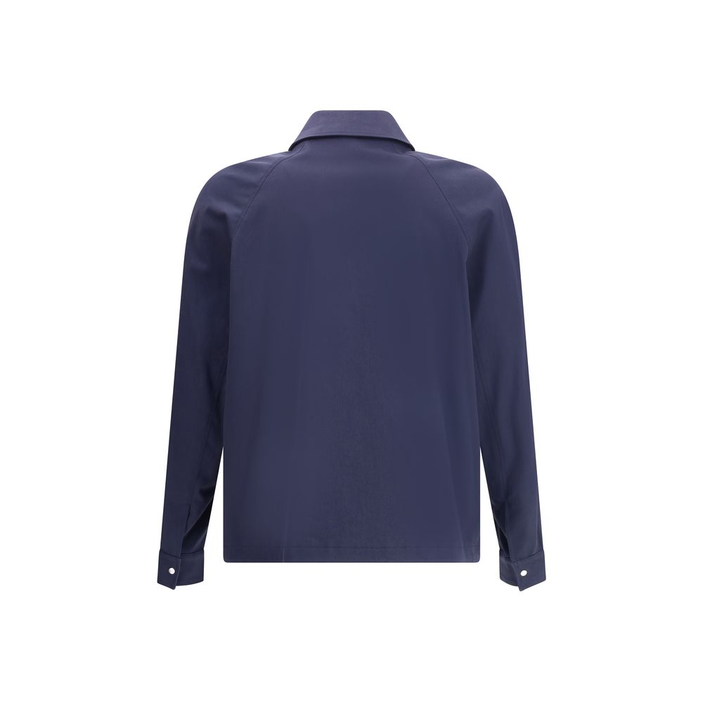 Fendi Blue Cotton Biker Jacket