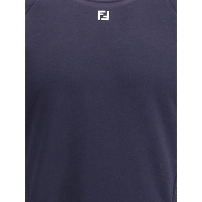Fendi Blue Cotton Sweatshirt Fendi