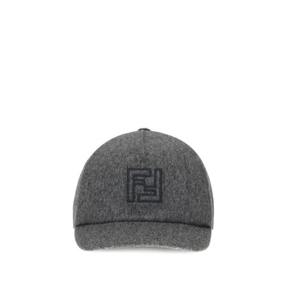 Fendi Gray Wool Cap (Baseball Hat) Fendi