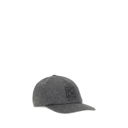 Fendi Gray Wool Cap (Baseball Hat) Fendi