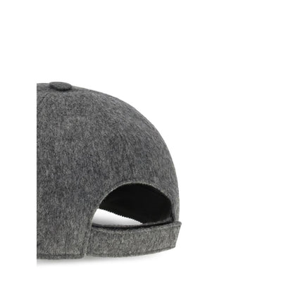 Fendi Gray Wool Cap (Baseball Hat) Fendi