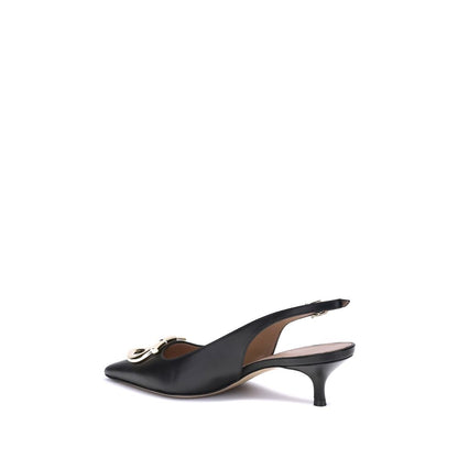 Ferragamo Black Calf Leather Bos Taurus High Heel Pumps Ferragamo