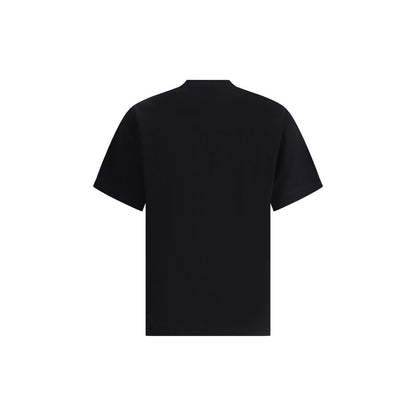 Back view of Ferragamo Black Cotton T-Shirt featuring minimalistic style with ribbed crew neck.