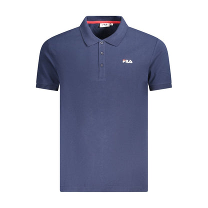 Fila Blue Cotton Men Polo Shirt with classic design and Fila logo embroidery.