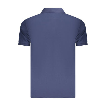 Fila Blue Cotton Men Polo Shirt with iconic logo, short-sleeved design, shown from the back view to highlight style and comfort.
