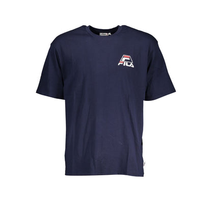 Fila Blue Cotton T-Shirt with short sleeves, crew neck, and logo print - Liberec style