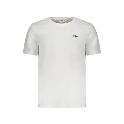 Fila White Cotton T-Shirt, short sleeve crew neck with logo print, organic cotton bi-pack in white and black.