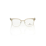 Frankie Morello Black Metallic Women's Eyeglass Frame with geometric pattern and metallic accents.