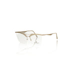 Frankie Morello Brown Metallic Fibre Women Frame with glitter accents on temples, Italian-made clubmaster eyeglasses, stylish and premium quality.