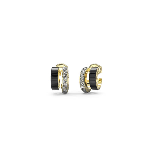 GUESS JEWELS JEWELRY Mod. JUBE04572JWYGBKT-U black and gold earrings