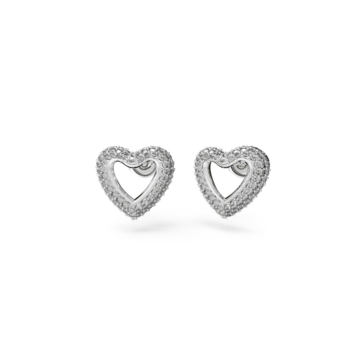 GUESS JEWELS JEWELRY Mod. JUBE05028JWRHT-U heart-shaped silver earrings