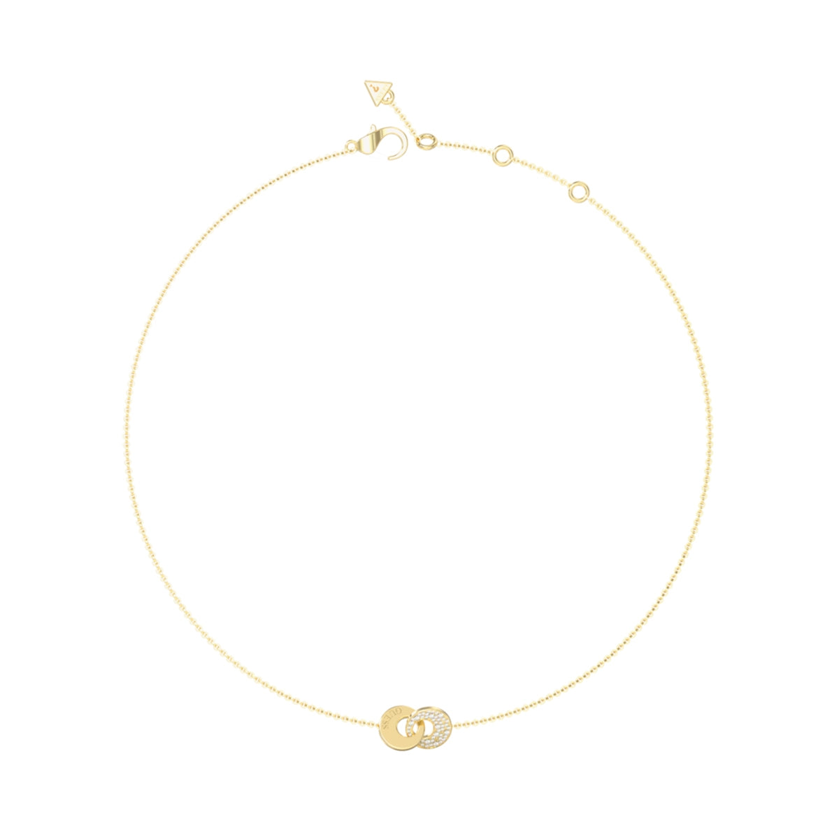 GUESS JEWELS JEWELRY Mod. JUBN05219JWYGT-U delicate gold necklace with overlapping circle charms