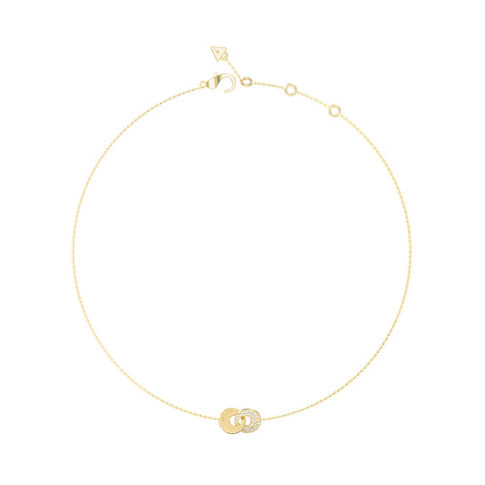 GUESS JEWELS JEWELRY Mod. JUBN05219JWYGT-U delicate gold necklace with overlapping circle charms