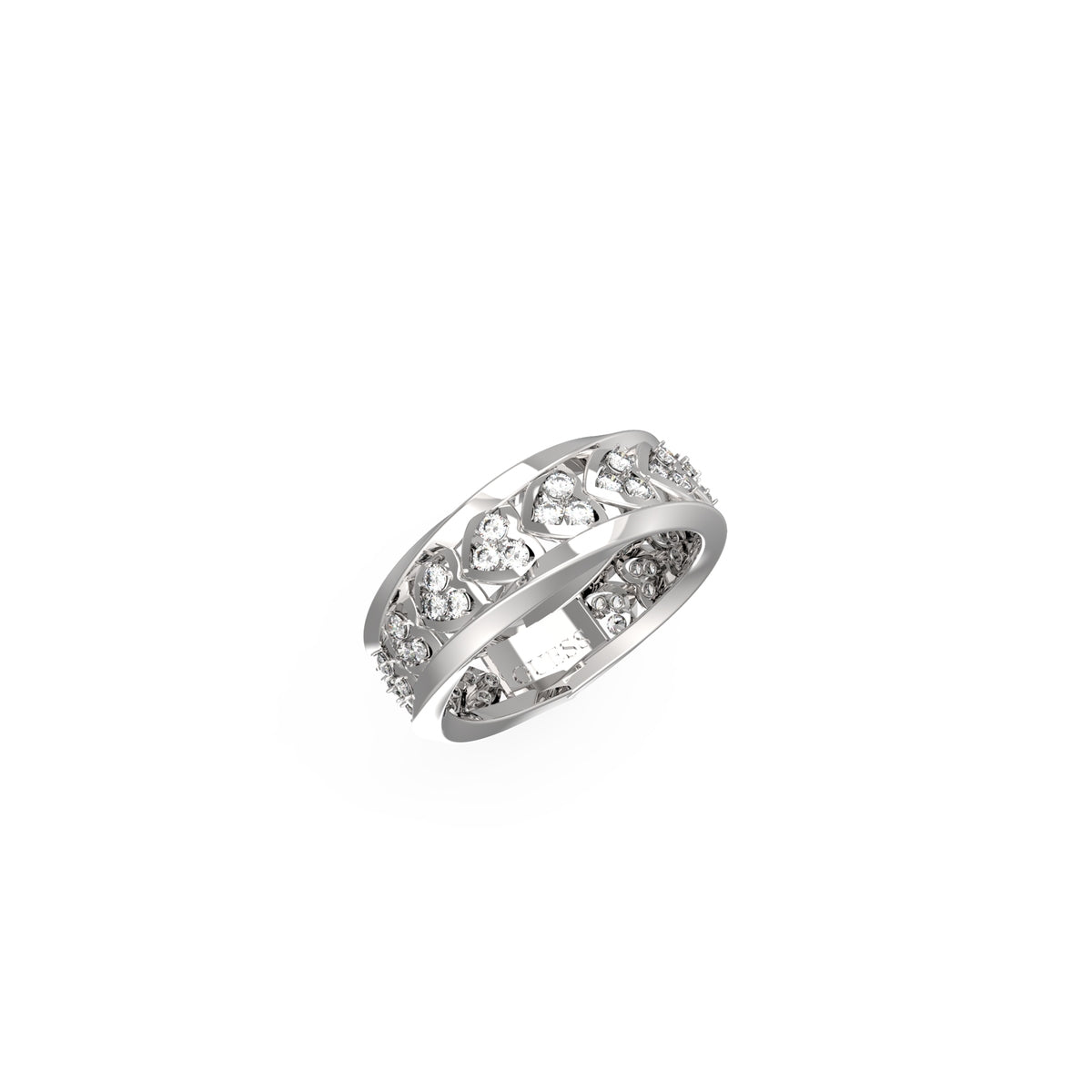 GUESS JEWELS JEWELRY Mod. JUBR04605JWRH54 silver ring with crystal accents