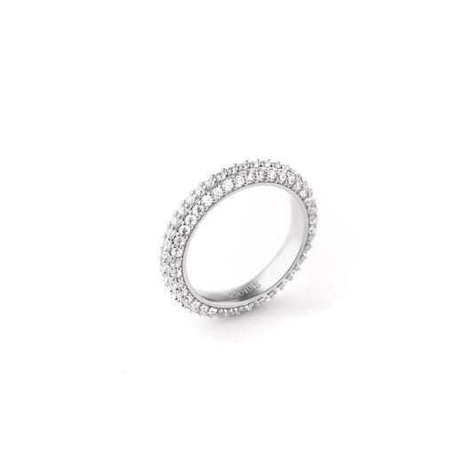 Elegant silver ring by GUESS JEWELS JEWELRY Mod. JUBR04672JWRH54 with sparkling stones, perfect for any occasion.