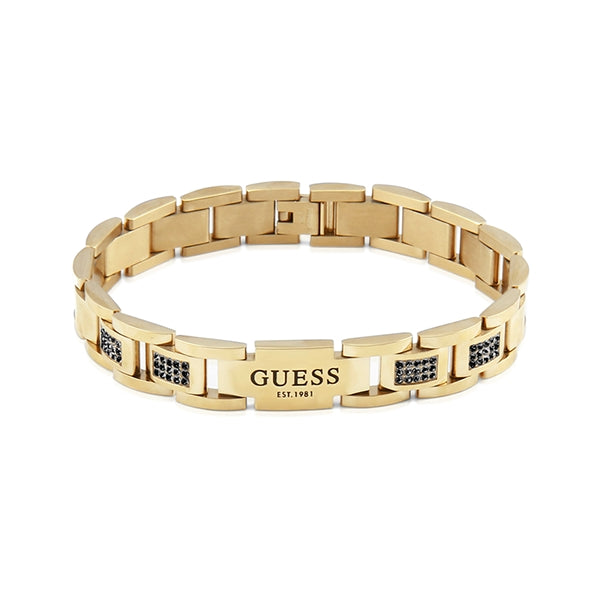GUESS JEWELS JEWELRY Mod. JUMB01342JWYGBKT-U gold bracelet on white background