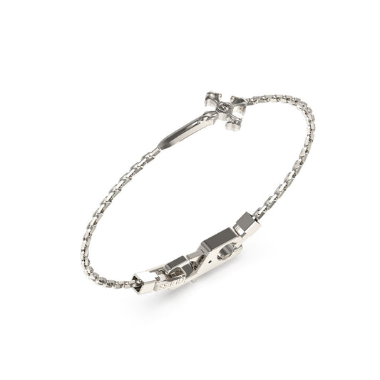 GUESS JEWELS JEWELRY Mod. JUMB04026JWSTS silver bracelet with chain and clasp design