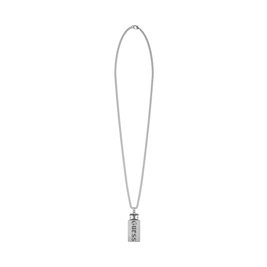 GUESS JEWELS JEWELRY Mod. JUMN05056JWAST-U silver necklace with logo pendant.