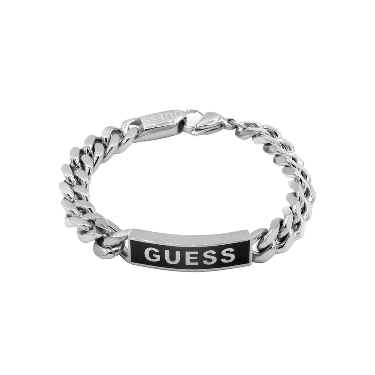 GUESS JEWELS JEWELRY Mod. JUXB03002JWSTBKS featuring a stylish silver chain bracelet with GUESS logo.