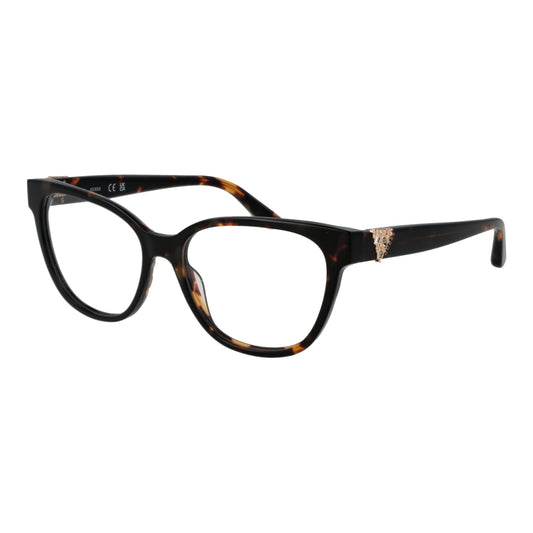 Tortoise shell eyeglasses for women, GUESS MOD. GU2855-S 54052, fashionable frames with gold accent detailing on temples.