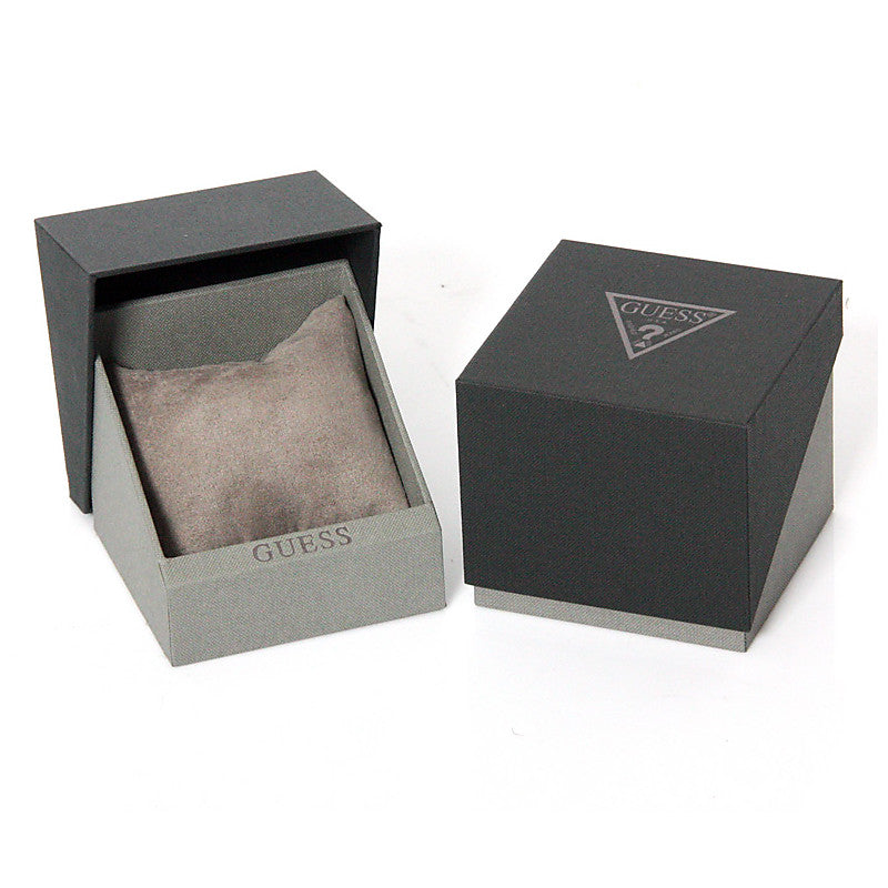 GUESS Mod. FRONTIER packaging box with cushion inside. Elegant design suitable for gifts and storage.