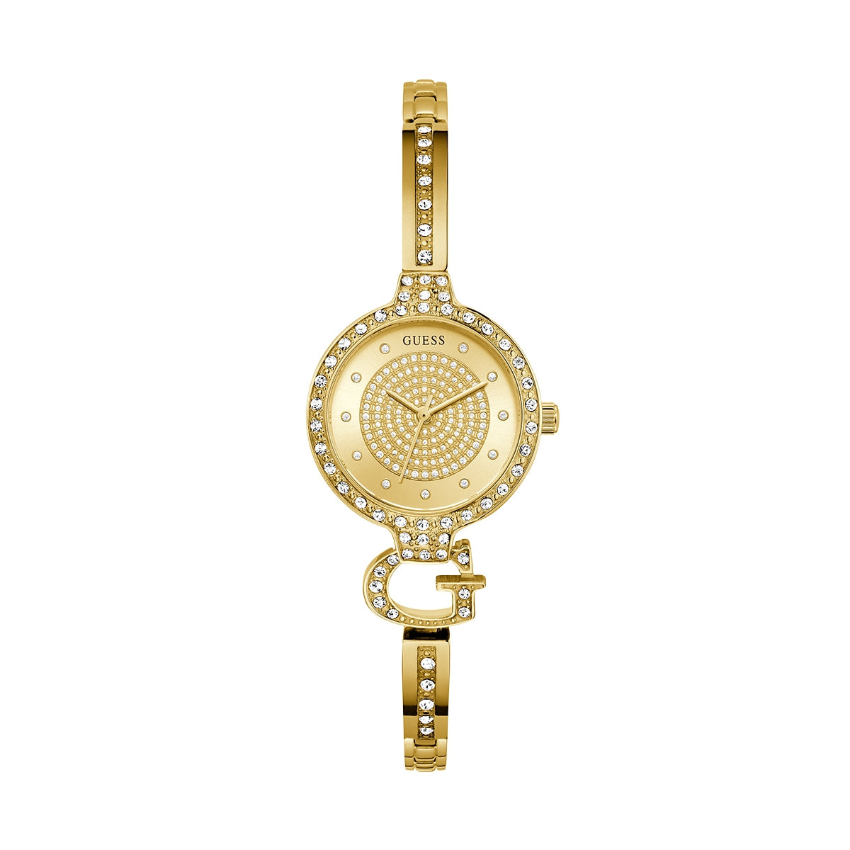 GUESS Mod. GISELLE gold watch with crystal embellishments.