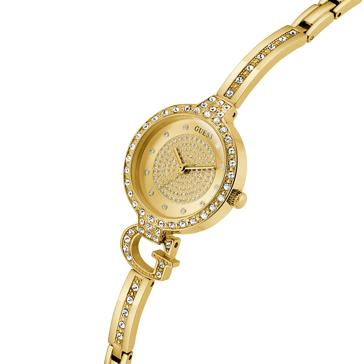 GUESS Mod. GISELLE gold watch with embellished dial and bracelet design