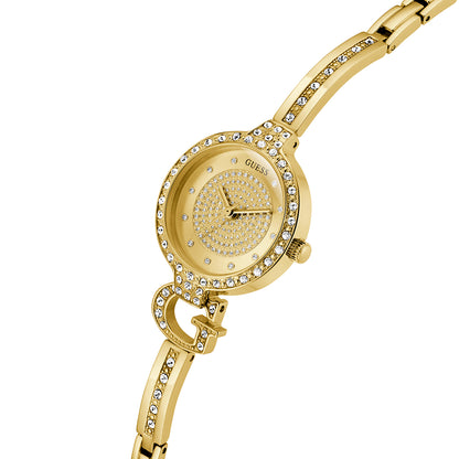 GUESS Mod. GISELLE gold watch with embellished dial and bracelet design