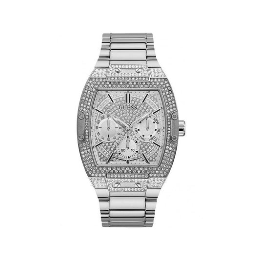 GUESS Mod. GW0094G1 quartz analog watch, silver 925°, water-resistant 5 ATM, gent's accessory with mineral dial, 43 mm case.