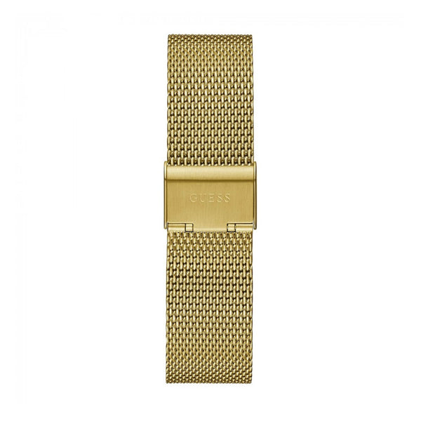 Gold mesh strap of GUESS Mod. GW0214G2 watch with quartz movement and 5 ATM water resistance, designed for gents.