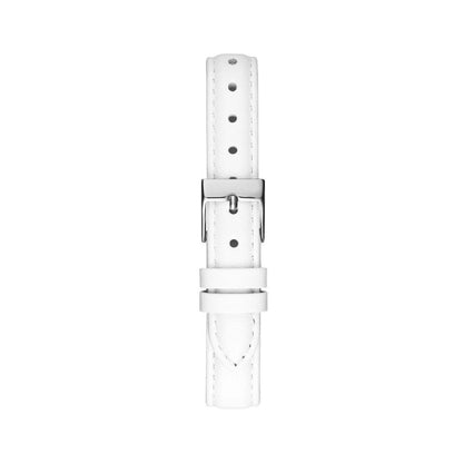 White leather watch strap with buckle