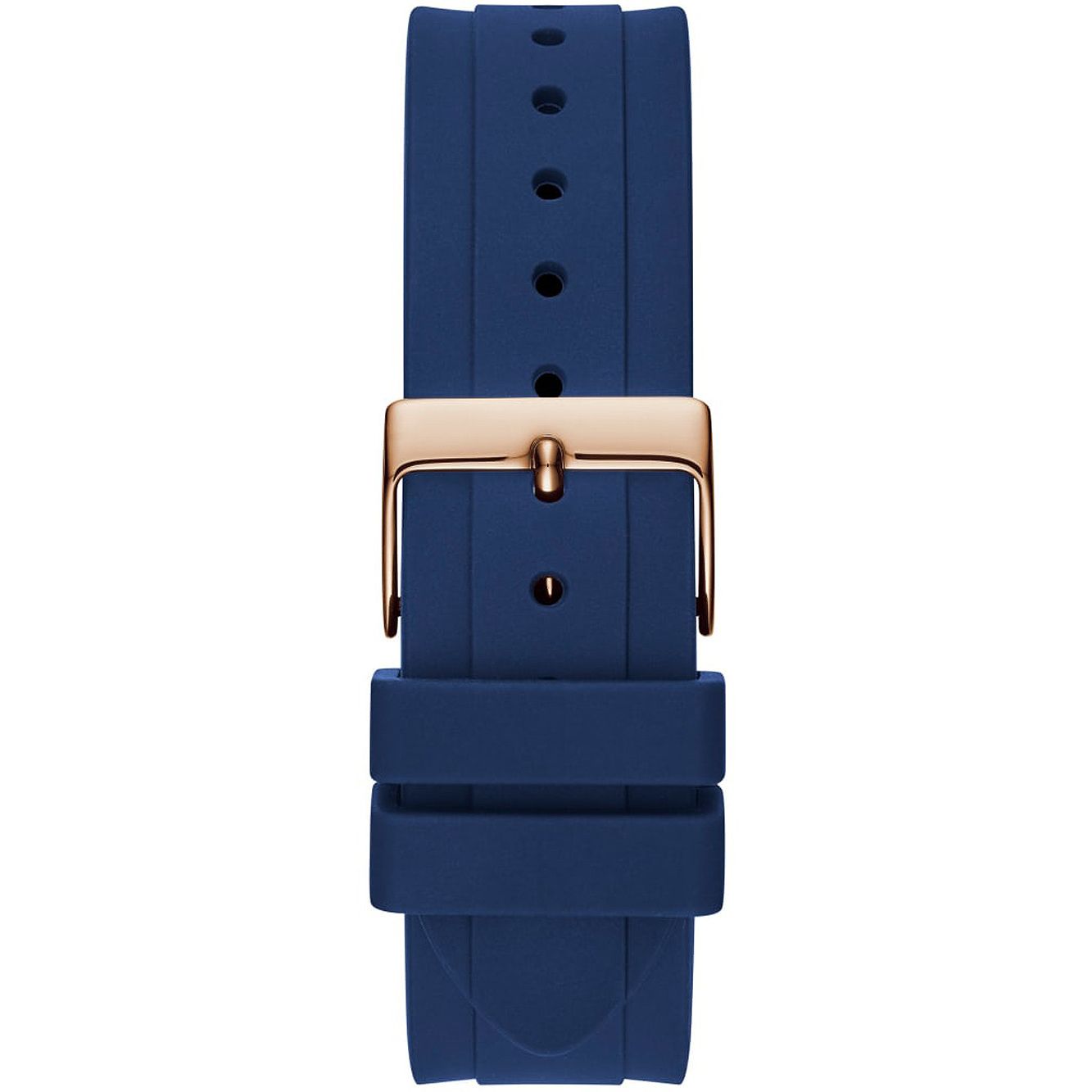 Blue watch strap with gold buckle suitable for GUESS Mod. GW0257L3, featuring elegant design for ladies. Official box available.