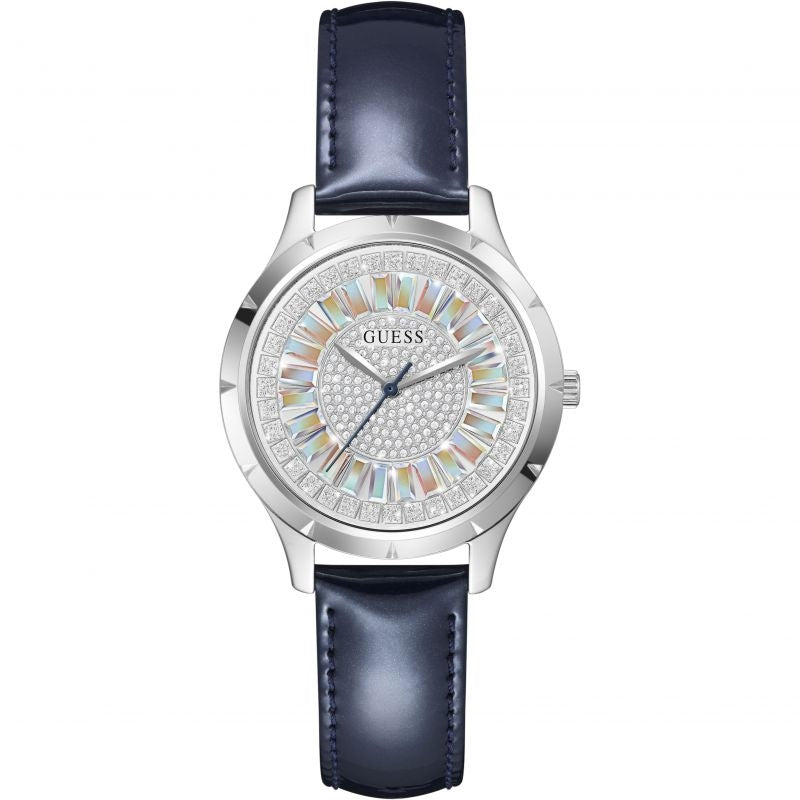 GUESS Mod. GW0299L1 ladies' quartz analog watch with silver 925°, mineral dial, and 36 mm case, official box included.