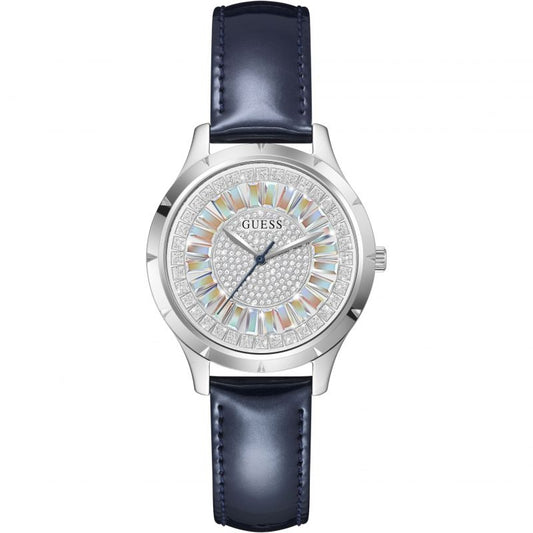 GUESS Mod. GW0299L1 ladies' quartz analog watch with silver 925°, mineral dial, and 36 mm case, official box included.