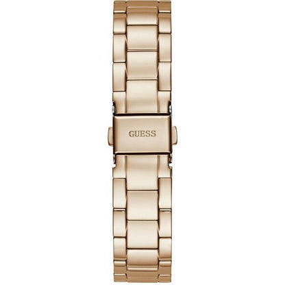 GUESS Mod. GW0307L3 lady's quartz analog watch with silver 925°, mineral dial, 3 ATM water resistance, and calendar function.