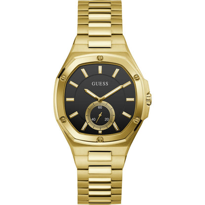 GUESS Mod. GW0310L2 ladies' watch with quartz movement, 40mm case, mineral dial, and gold-tone bracelet, water resistant 5 ATM, in official packaging.
