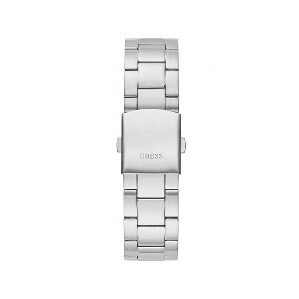 GUESS Mod. GW0327G1 Silver 925° Quartz Analog Watch for Gents with 5 ATM Water Resistance, Mineral Dial, 42mm Case, and Data Functions