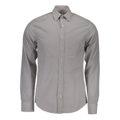 Men's long sleeve shirt with Italian collar and single pocket