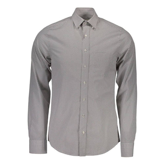 Men's long sleeve shirt with Italian collar and single pocket